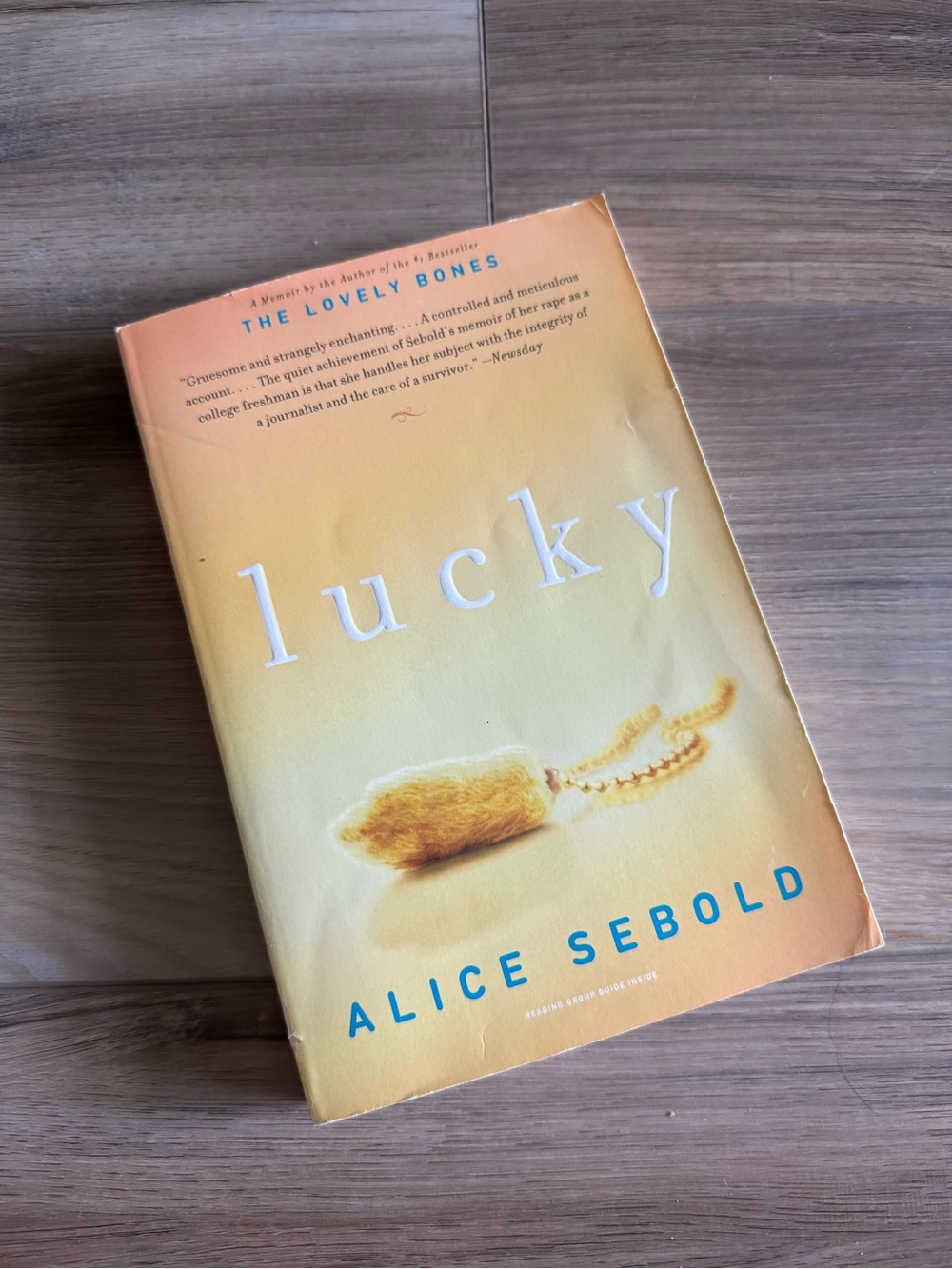 Lucky by Alice Sebold - Yellow Hardcover/Paperback Book